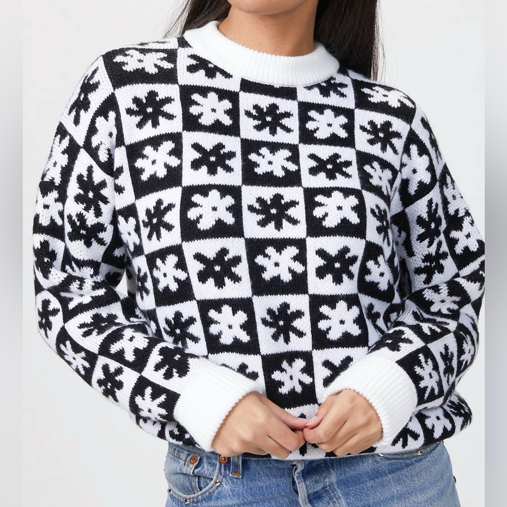 Lisa Says Gah Emma Sweater Daisy Block Size M/L